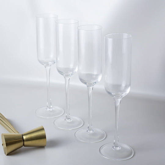 Atticus Ribbed Champagne Glass (S4)