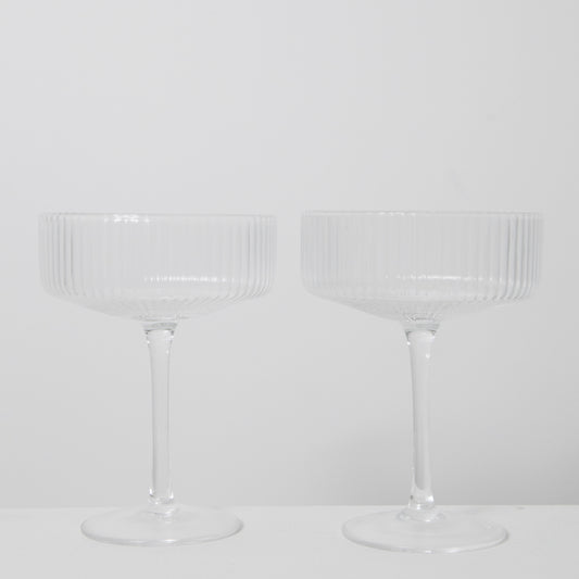 Hazel Ribbed Coupe Glasses (s2)