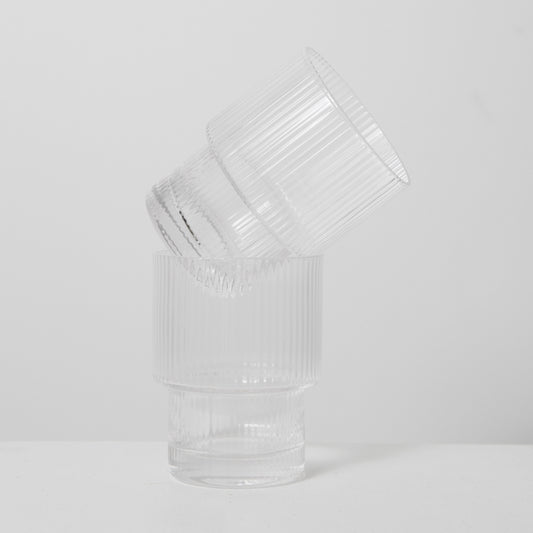 Linnea Ribbed Glass Tumbler (S4)
