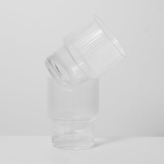 Linnea Ribbed Glass Tumbler (S4)