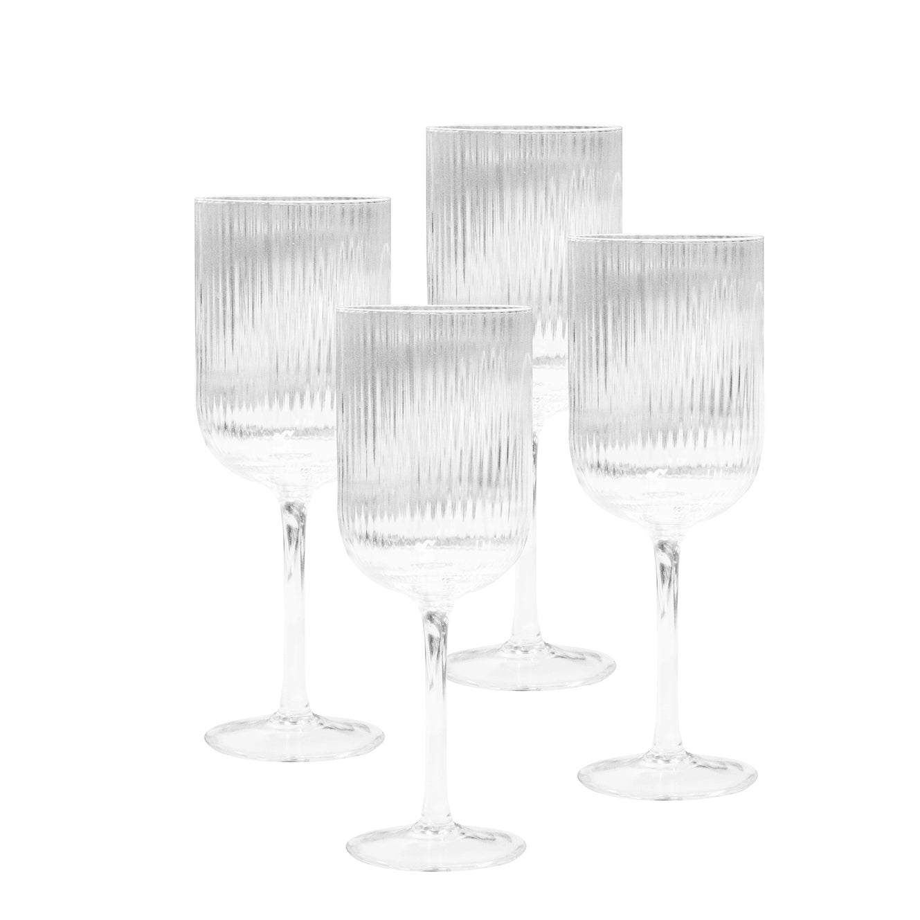 Ivy Ribbed Wine Glasses (S4)